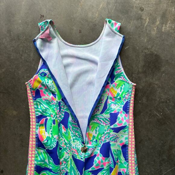 Lilly Pulitzer Mila Shift Dress Womens Small Wake Up Call Beckon Blue Sleeveless - Picture 10 of 13